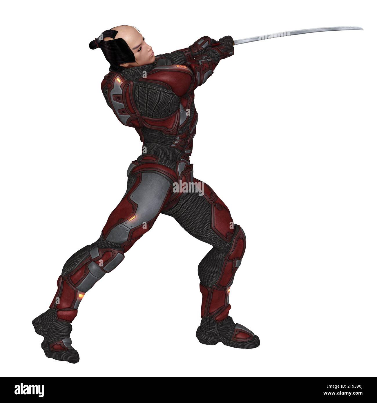 Science Fiction future Samurai Warrior Fighting Banque D'Images
