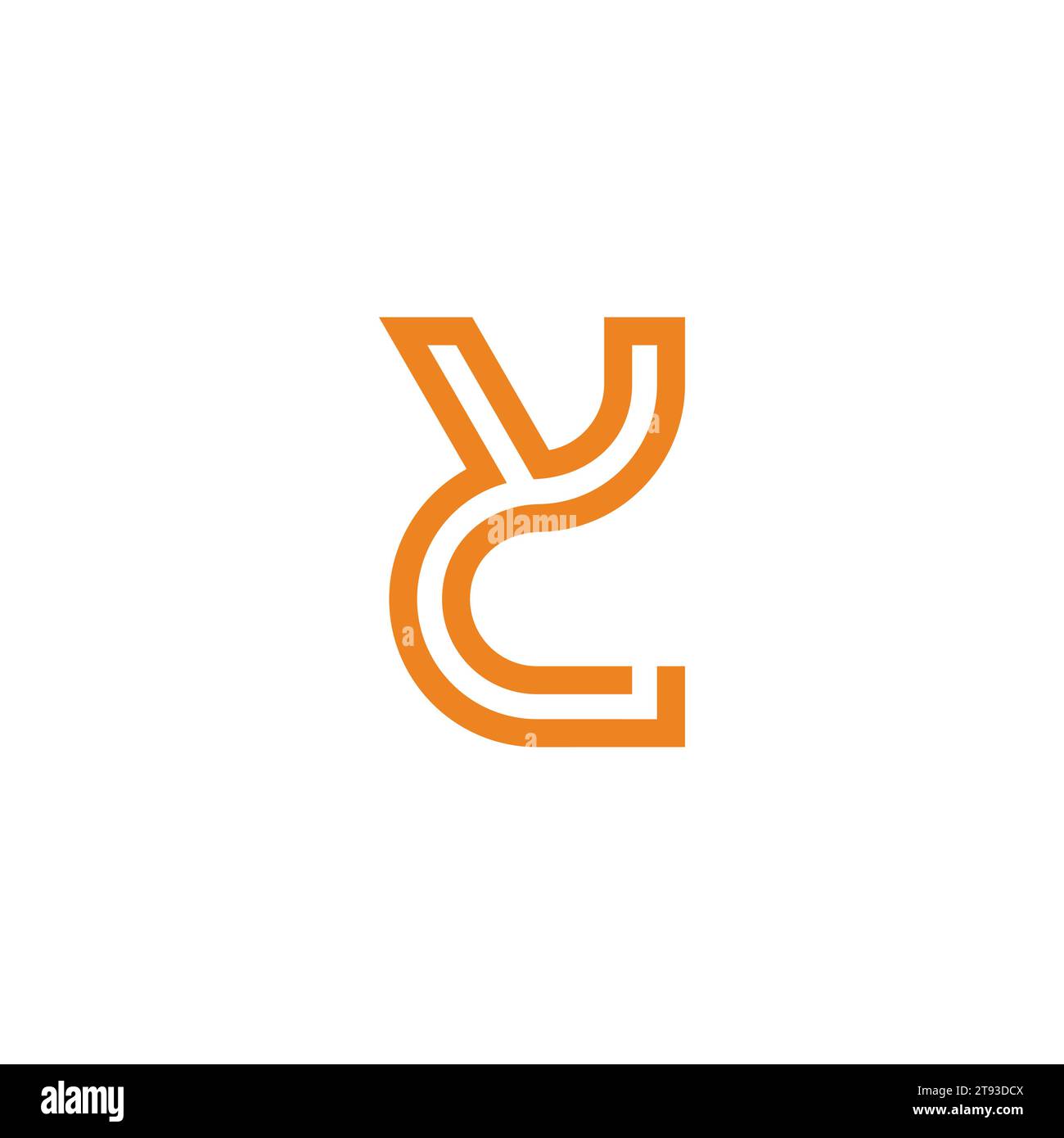lettre yc courbes rayures contour vecteur logo Illustration de Vecteur