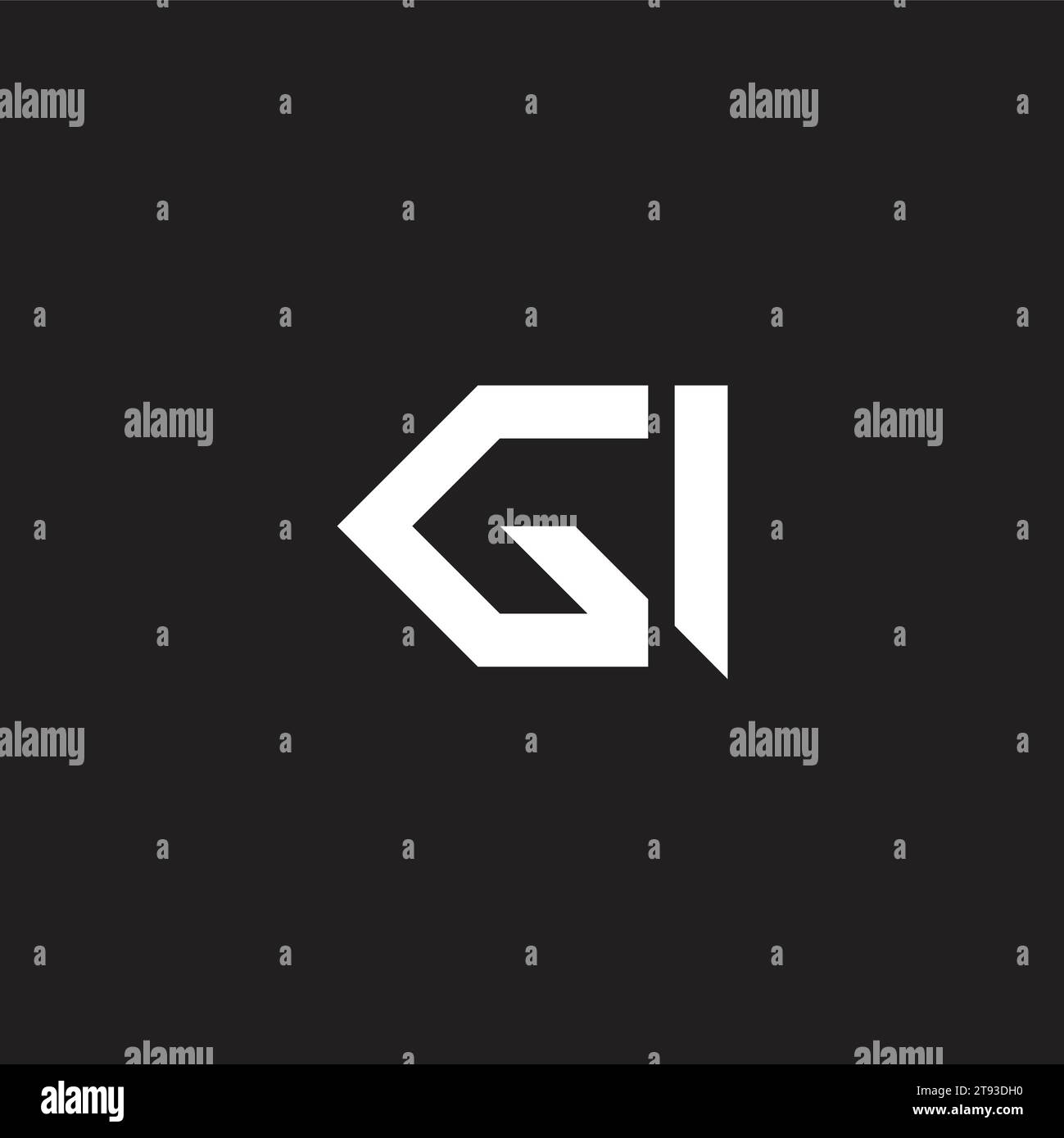 vecteur de logo de ligne géométrique simple de lettre gi Illustration de Vecteur