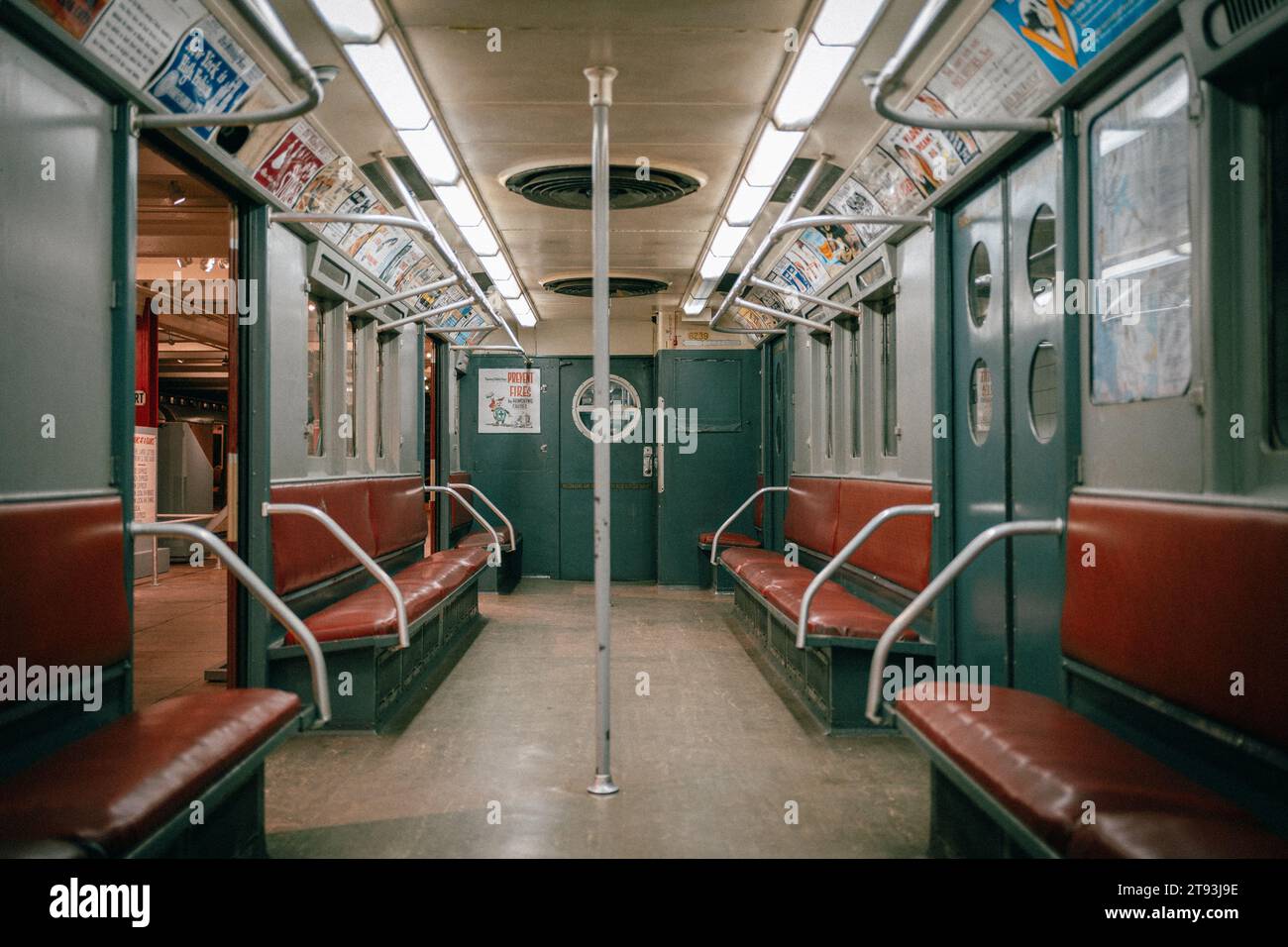 Une voiture de métro New-yorkaise vintage à Brooklyn, New York Banque D'Images
