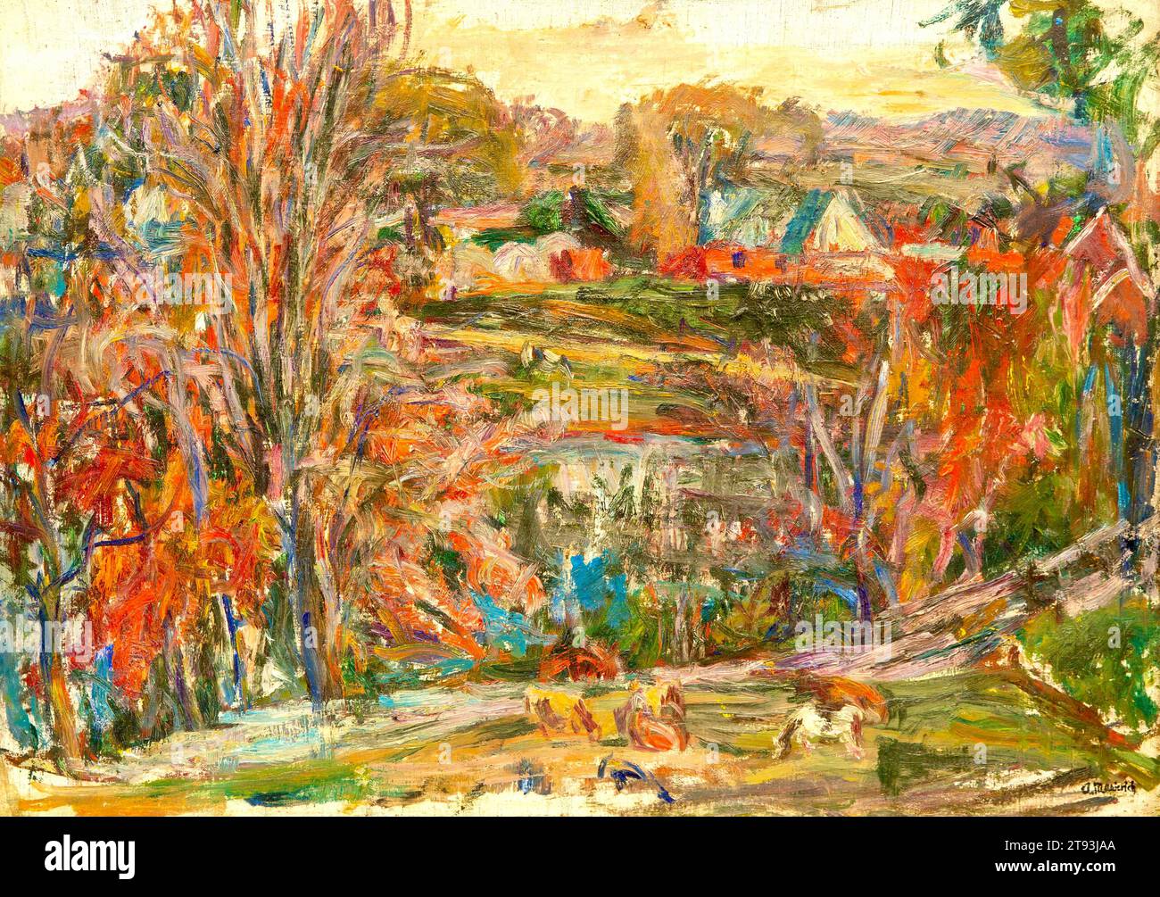 Abraham Manievich (artiste expressionniste ukrainien-américain) - Conneticut Landscape Banque D'Images
