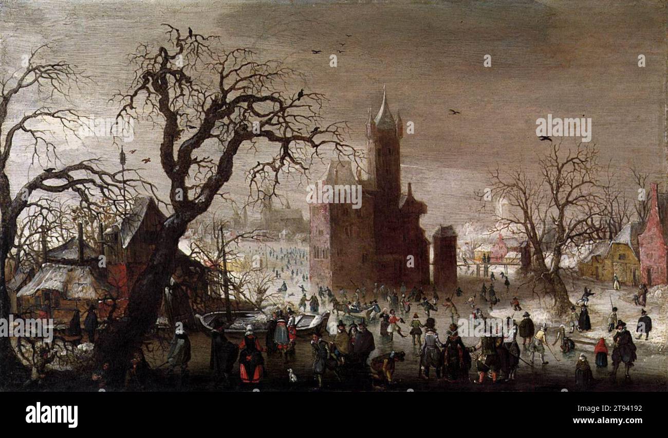 Paysage d'hiver 1615-20 par Christoffel Van Den Berghe Banque D'Images