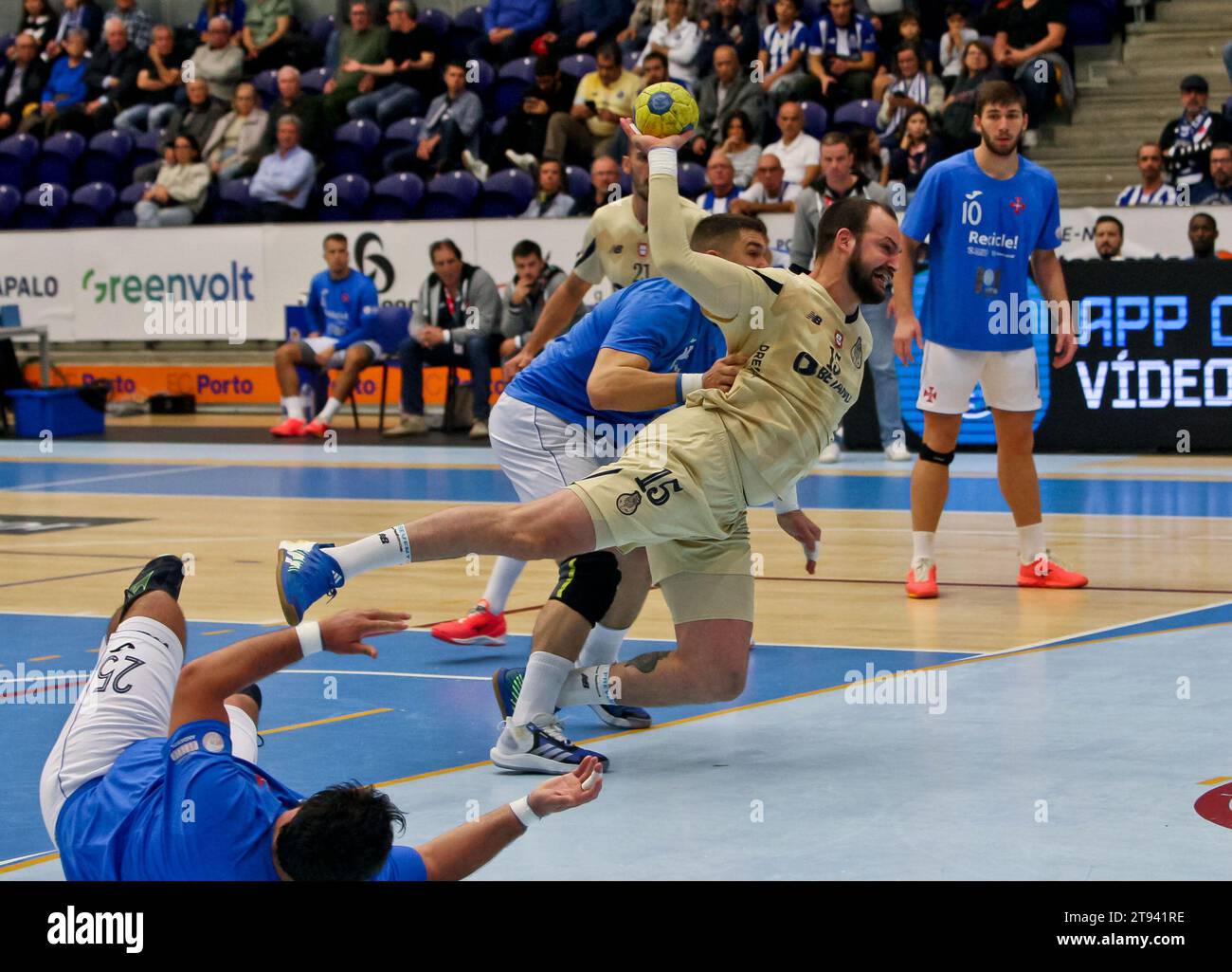 Porto, 19/11/2023 - Futebol Clube do Porto a accueilli le football Club «OS Belenenses» cet après-midi, à la Pavilhão Dragão Arena, dans un match comptant pour la 12e manche du Championnat National de Handball - 2023/2024. Daymaro Salina. (José Carmo / Global Imagens) Banque D'Images
