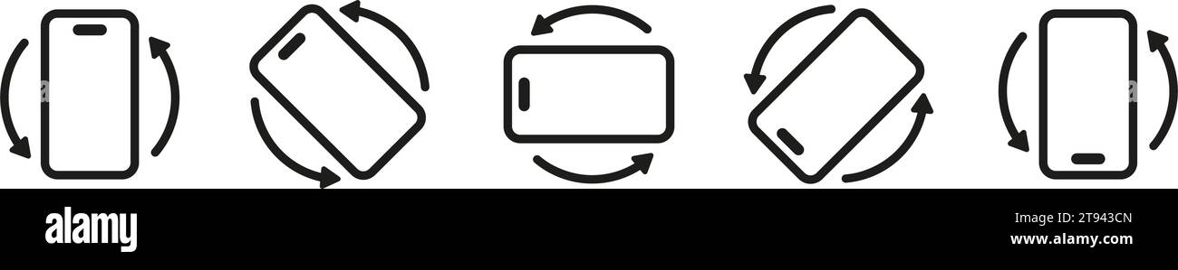 Icône de rotation de l'écran définie. Icônes de rotation verticale ou horizontale. Illustration vectorielle. Illustration de Vecteur