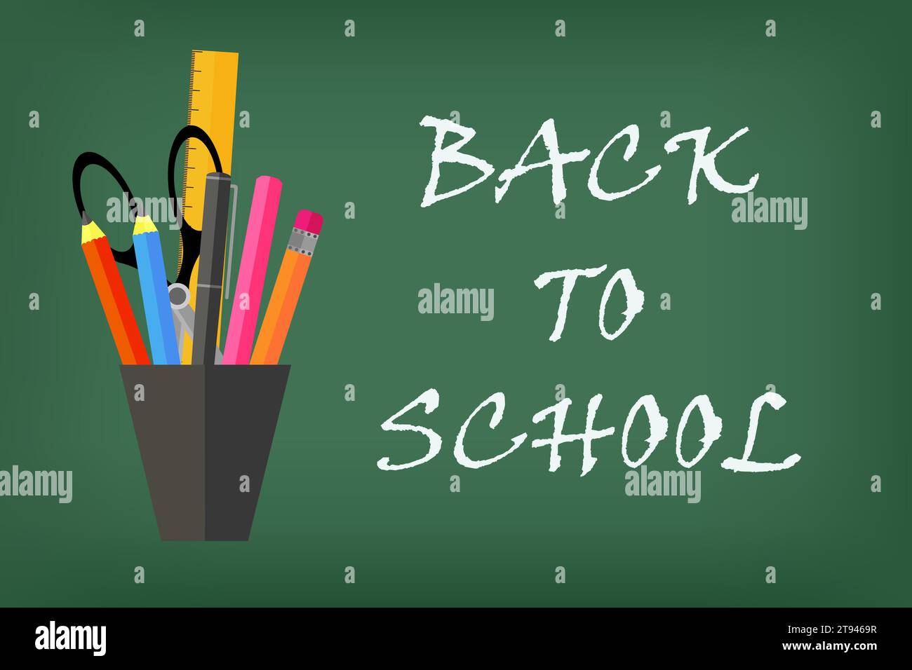 Bannière de retour à l'école. Croquis au tableau. Illustration vectorielle. Illustration de Vecteur