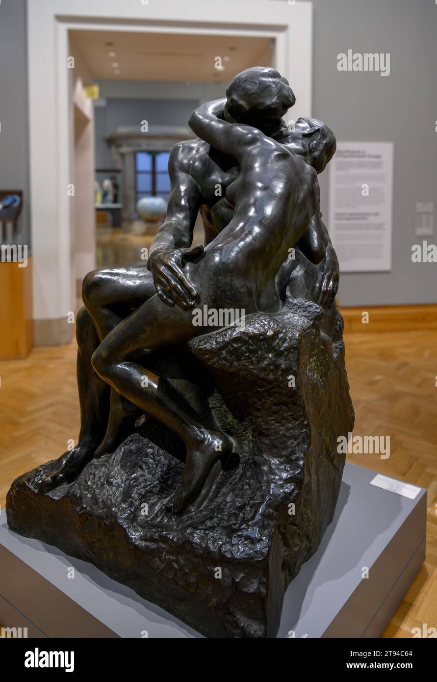 Rodin. Le Baiser d'Auguste Rodin (1840-1917), bronze, c. 1887, Musée national de Cardiff, pays de Galles Banque D'Images