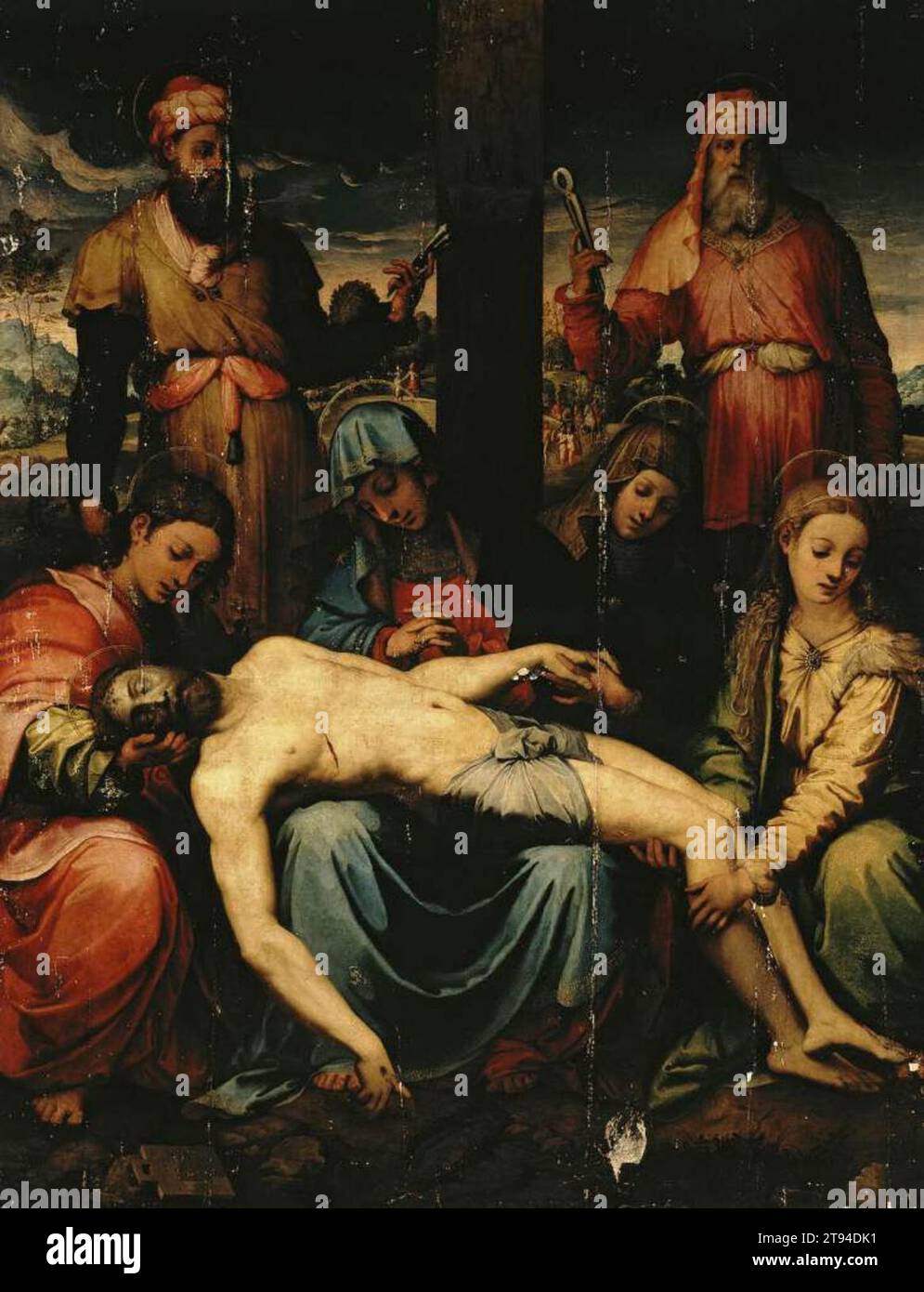 Lamentation 1530s de Perino Del Vaga Banque D'Images