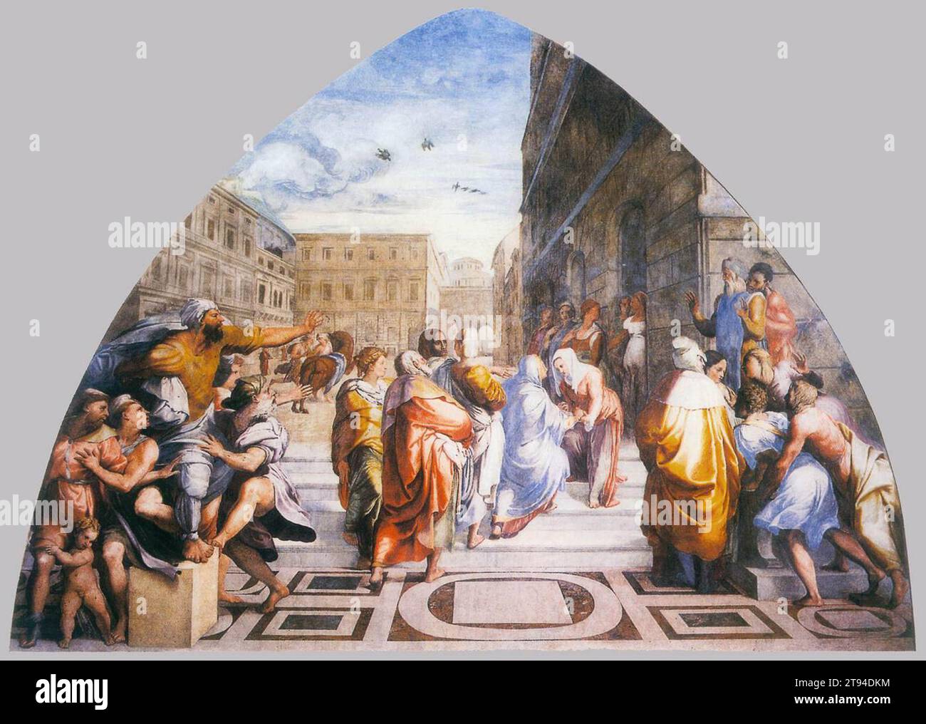La Visitation c. 1520 de Perino Del Vaga Banque D'Images