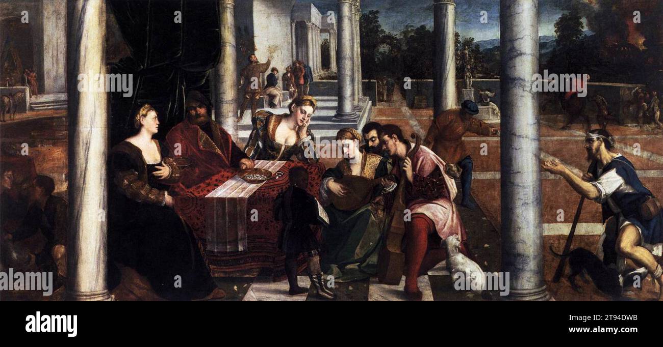 Plongées et Lazarus 1540s par Bonifacio Veronese Banque D'Images