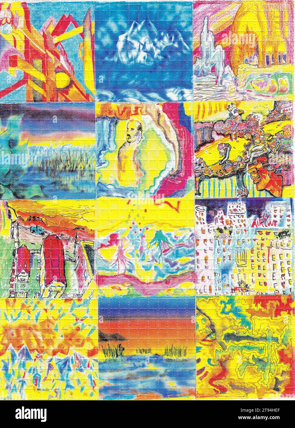 Jerry Garcia Art, 1998 - acide de blotter - LSD [diéthylamide de l'acide lysergique] Banque D'Images