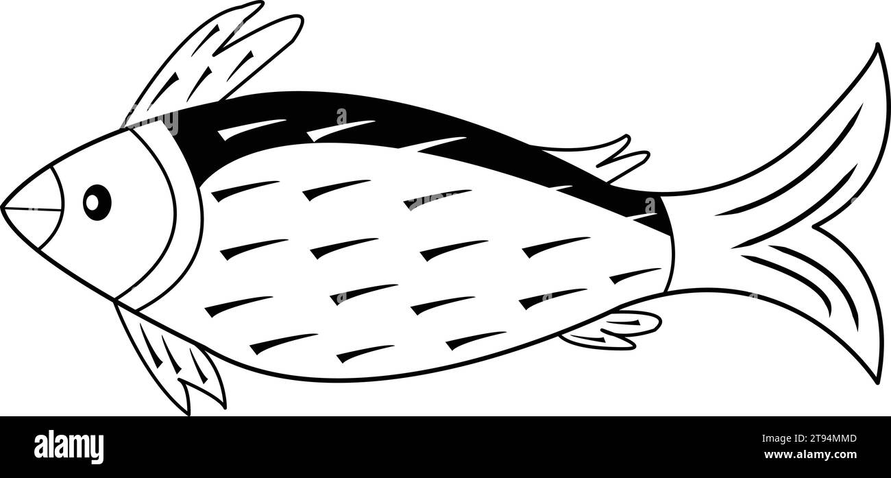 Motifs Black Fish Icon Illustration de Vecteur