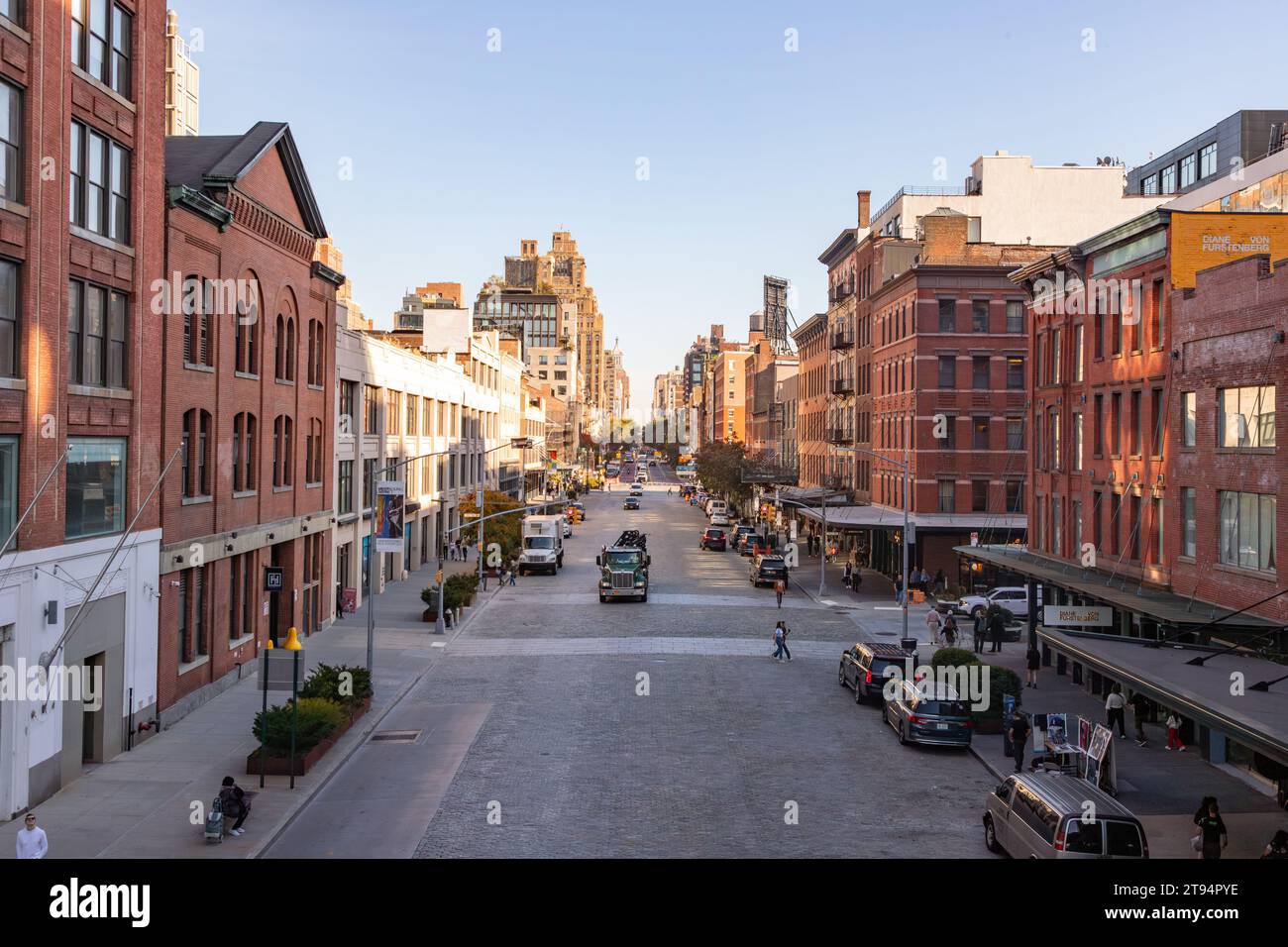 West 14th Street photographié de la High Line, New York City, États-Unis d'Amérique. Banque D'Images