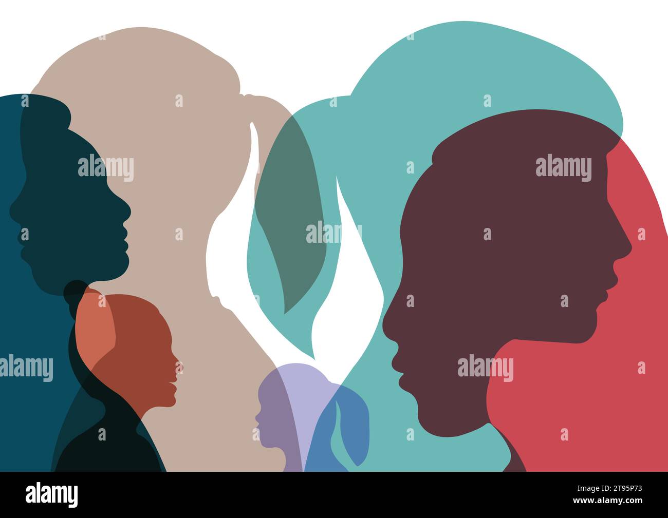 Silhouette d'un groupe de femmes de culture diverse. Diversité des femmes multiethniques et multiraciales. Le concept de diversité. Illustration vectorielle Illustration de Vecteur