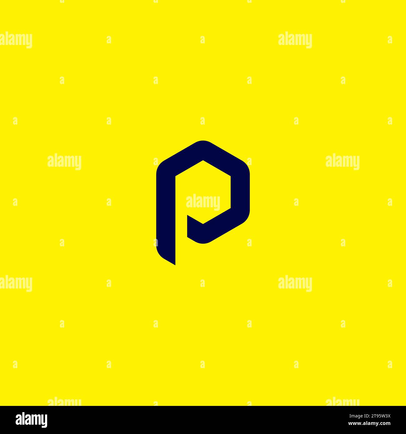 P logo hexagonal simple Illustration de Vecteur