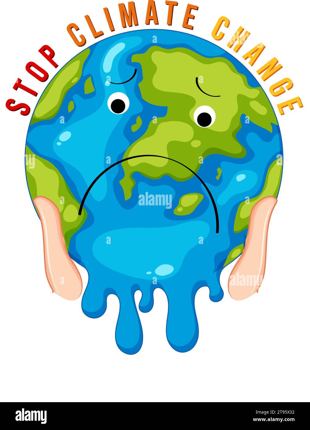 Illustration de l'impact du changement climatique sur Eart Illustration de Vecteur