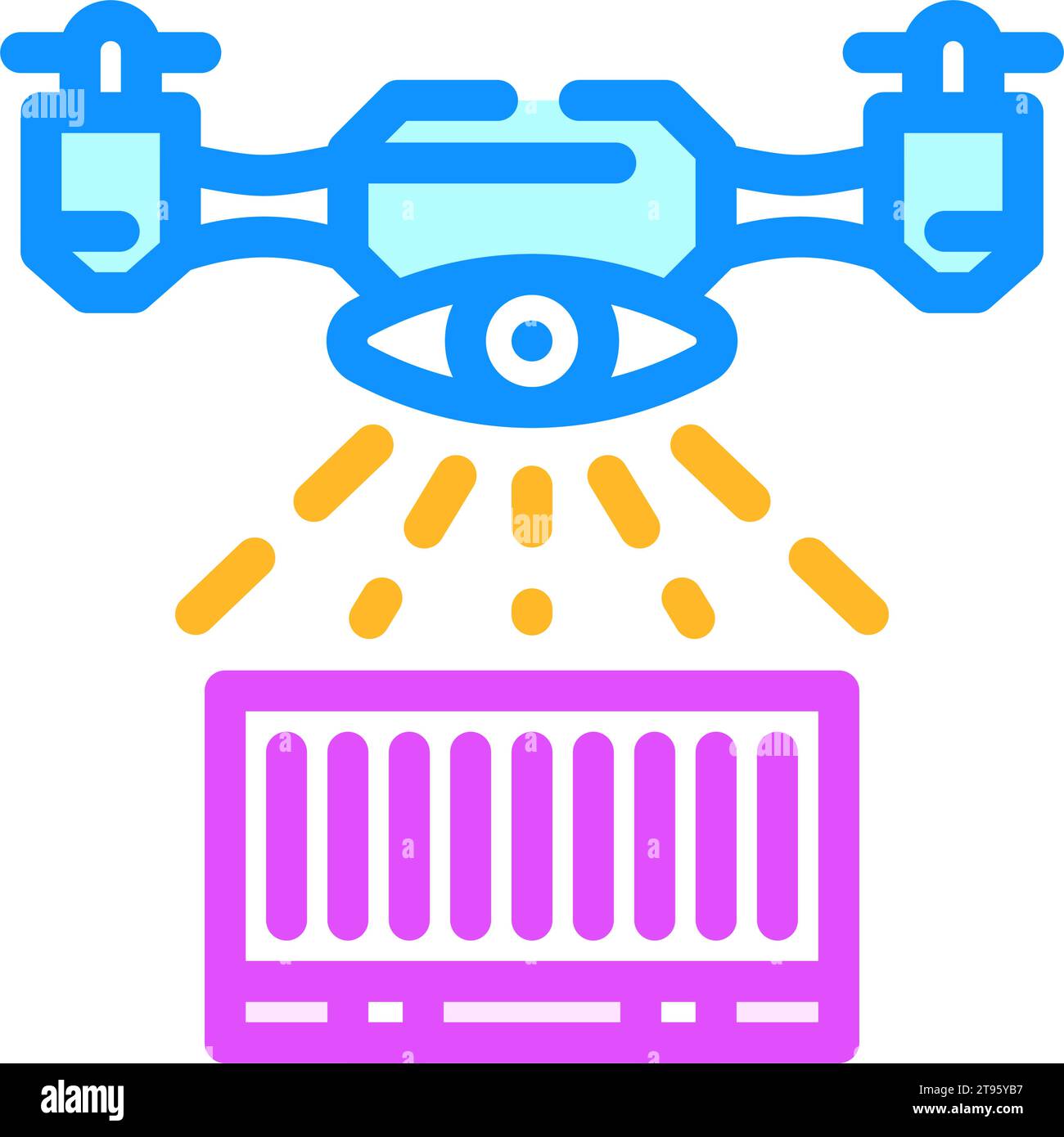 illustration vectorielle d'icône de livraison autonome de livraison de cargaison Illustration de Vecteur