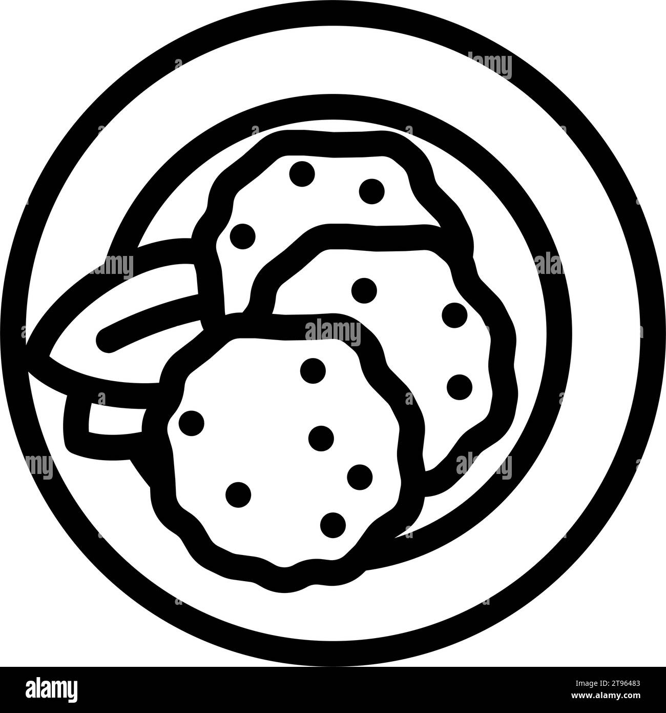 illustration vectorielle d'icône de ligne de cuisine française de foie gras Illustration de Vecteur