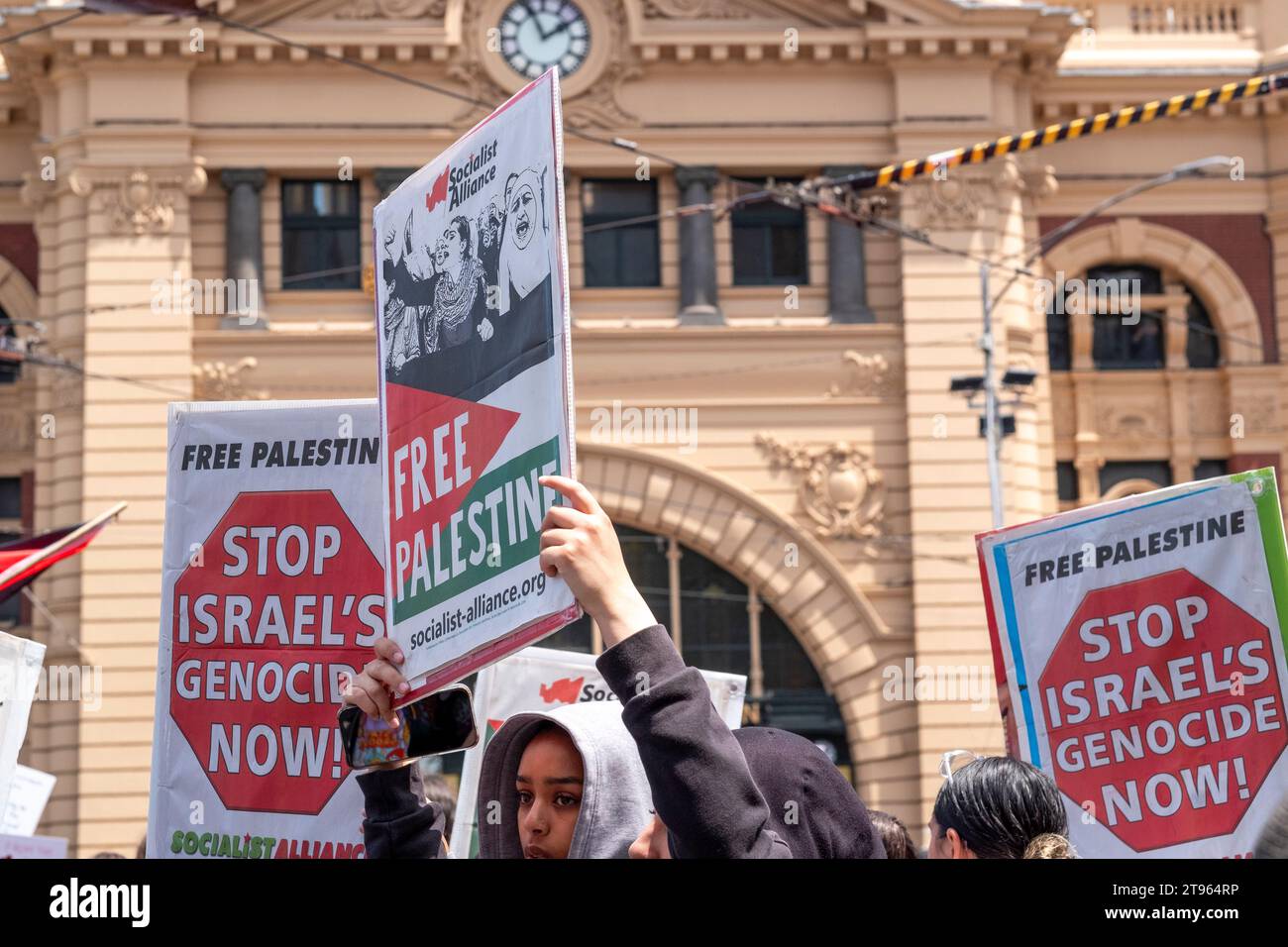 Des élèves se rassemblent pour soutenir la Palestine à Melbourne, Victoria, Australie Banque D'Images