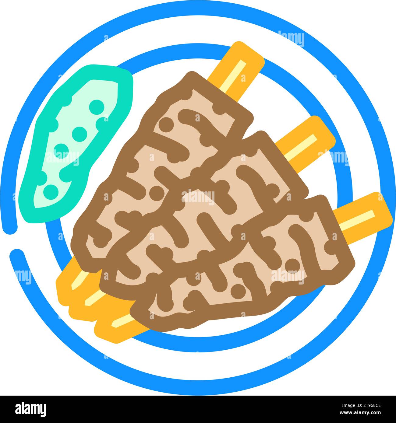 illustration vectorielle d'icône de couleur de cuisine turque adana kebab Illustration de Vecteur