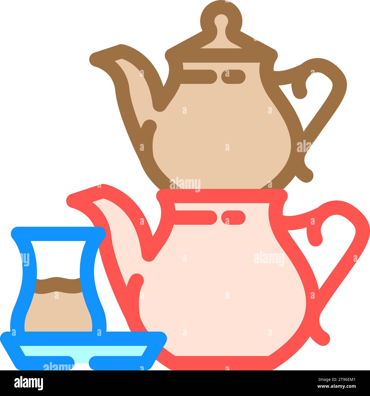 illustration vectorielle d'icône de couleur de cuisine turque de thé Illustration de Vecteur