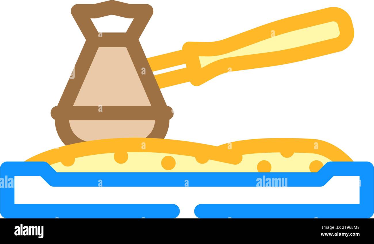 illustration vectorielle d'icône de couleur de cuisine de sable de café turc Illustration de Vecteur