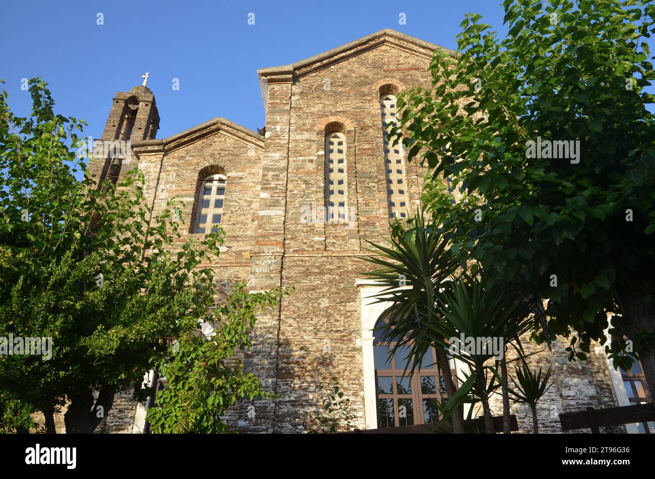 Grèce, Nord Égée, Ikaria Island village Arethousa, église de Saint Marina Banque D'Images