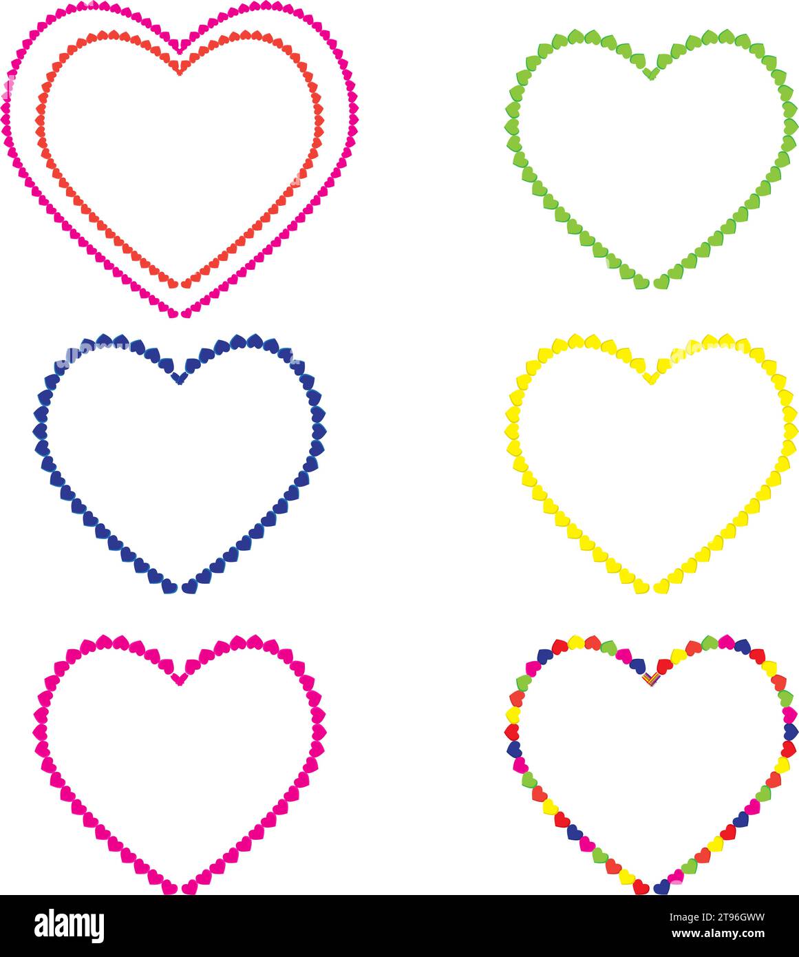 Forme Hearten ensemble Hearten. illustration vectorielle. couleurs pleins coeurs. Illustration de Vecteur