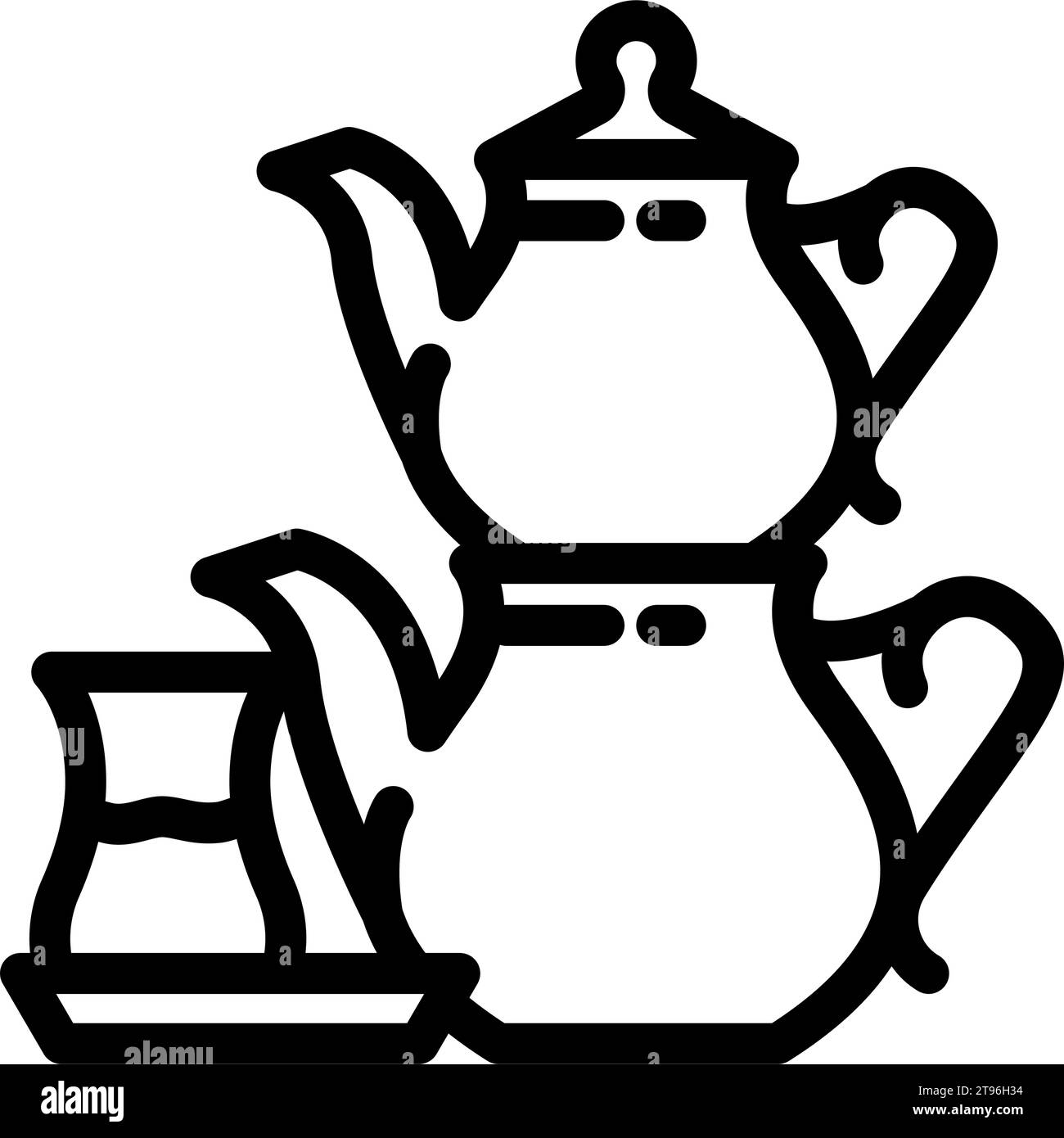 illustration vectorielle d'icône de ligne de cuisine turque de thé Illustration de Vecteur