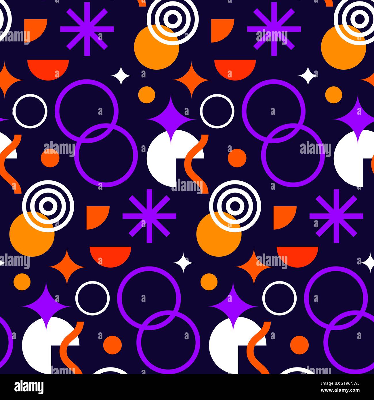 Modèle sans couture d'affiche brutaliste naïf. Typographie rectangle ovale de cercle groovy dans le style de bande dessinée rétro tendance des années 90. Illustration vectorielle avec geom ondulé Illustration de Vecteur