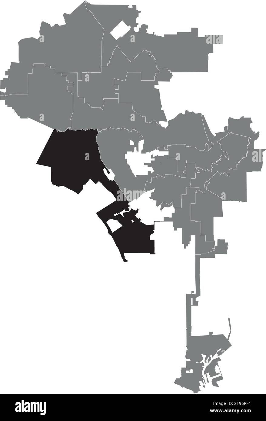 Carte de localisation du 11E DISTRICT, CONSEIL MUNICIPAL DE LOS ANGELES Illustration de Vecteur