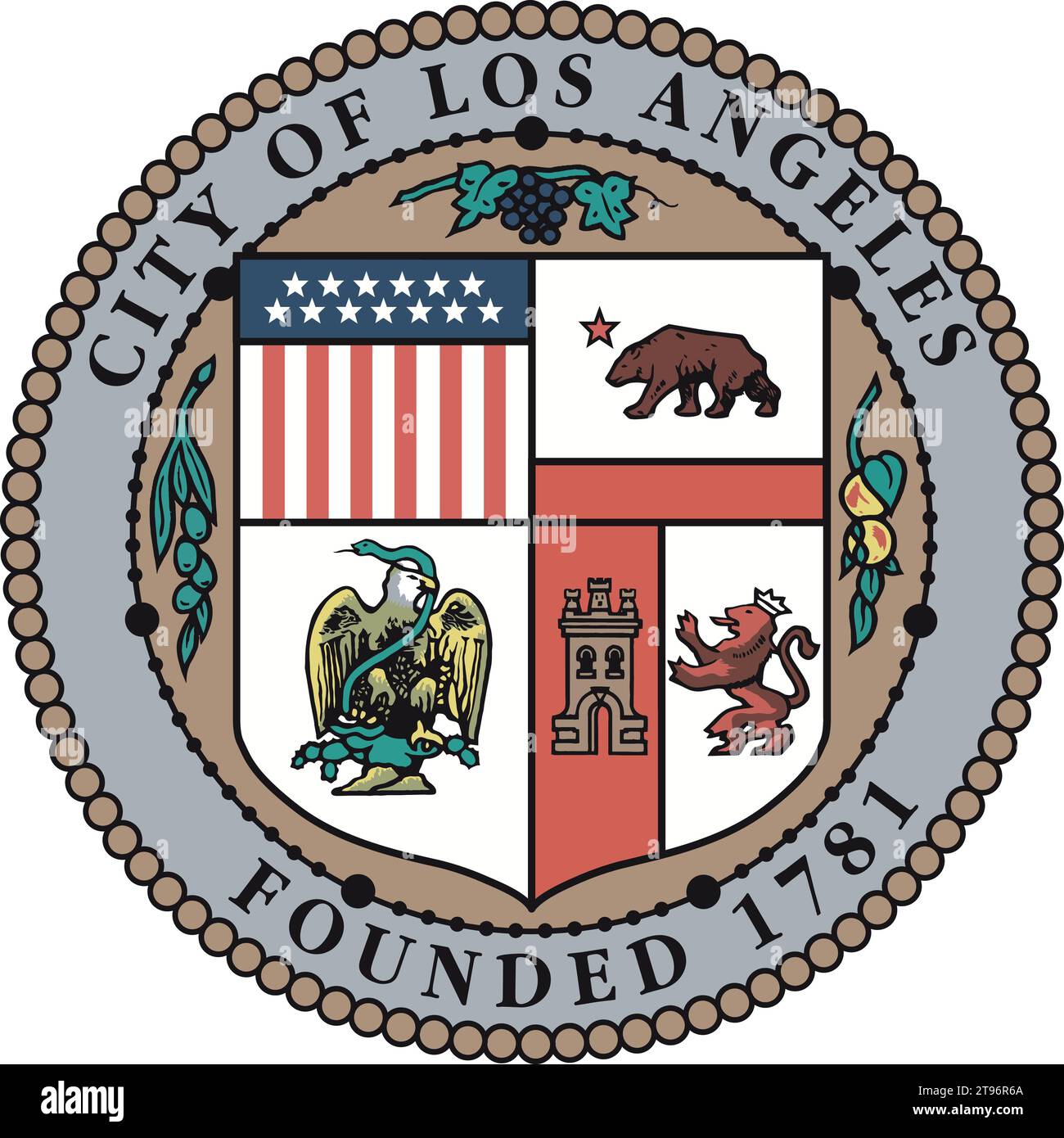 Armoiries du LOS ANGELES, ÉTATS-UNIS Illustration de Vecteur