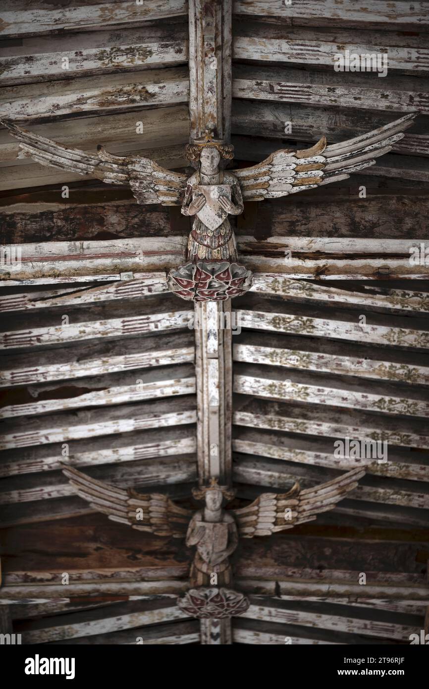 Envie d'anges en bois Holy Trinity Church Blythburgh Suffolk Angleterre Banque D'Images