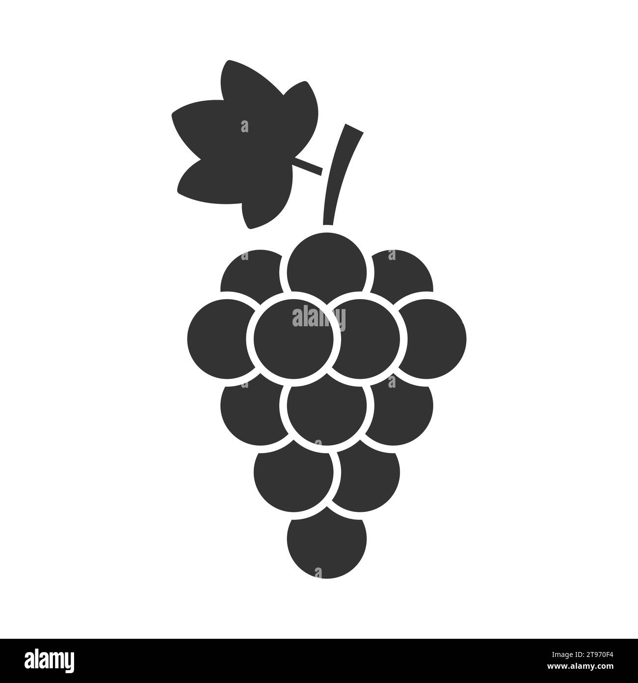 Grappe de raisins de vin avec feuille. Illustration vectorielle Illustration de Vecteur