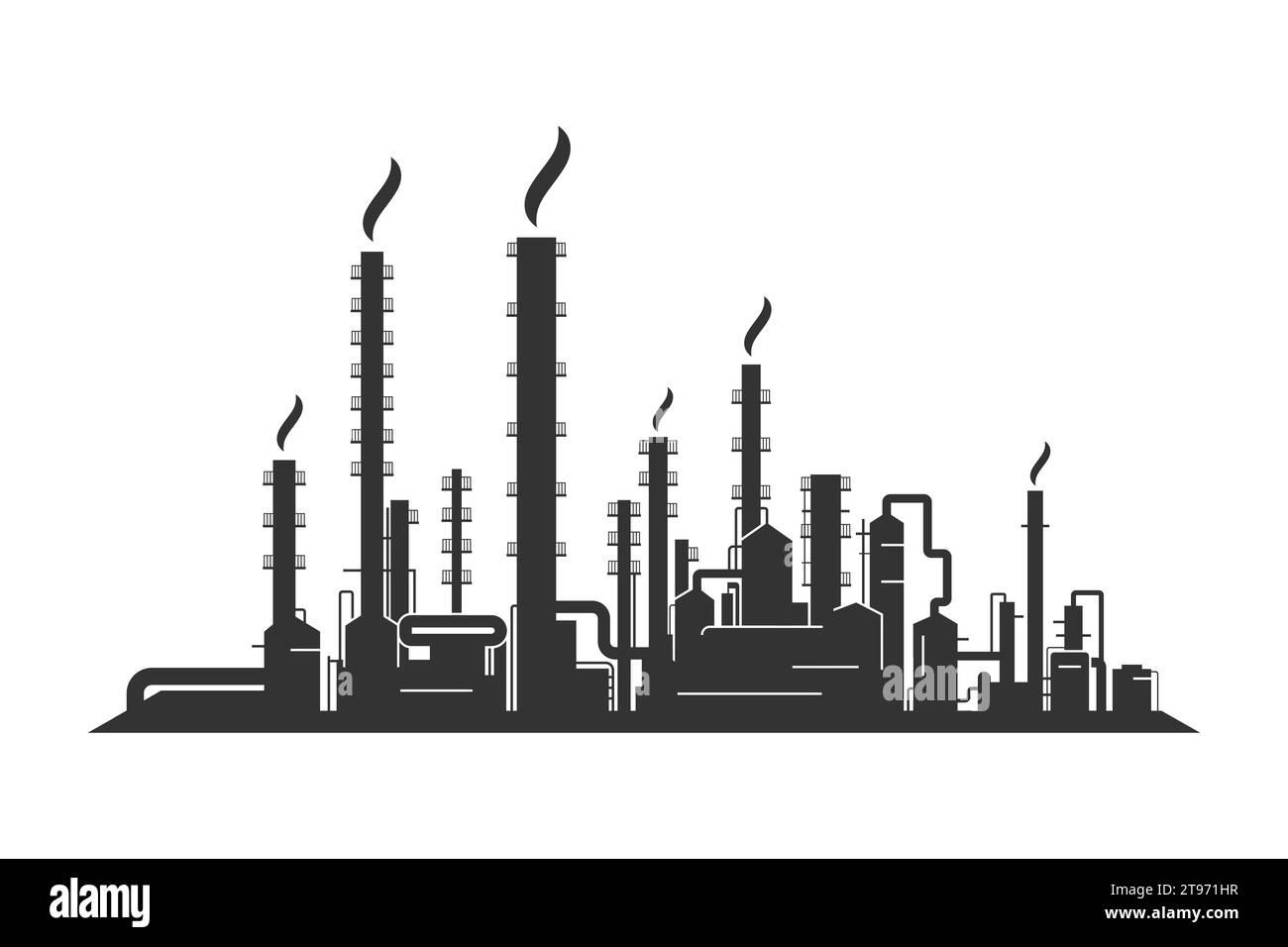 Silhouette d'usine isolée sur un fond blanc Illustration de Vecteur