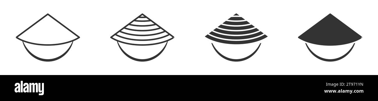 Icône de chapeau de paille traditionnel chinois. Illustration vectorielle Illustration de Vecteur