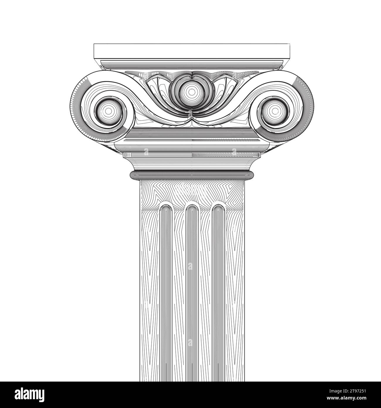 Contour de colonne romaine. Illustration sur fond blanc pour la conception. Elément d'architecture de colonne classique. Concept de logo pour Construct. Art vectoriel de Cl Illustration de Vecteur