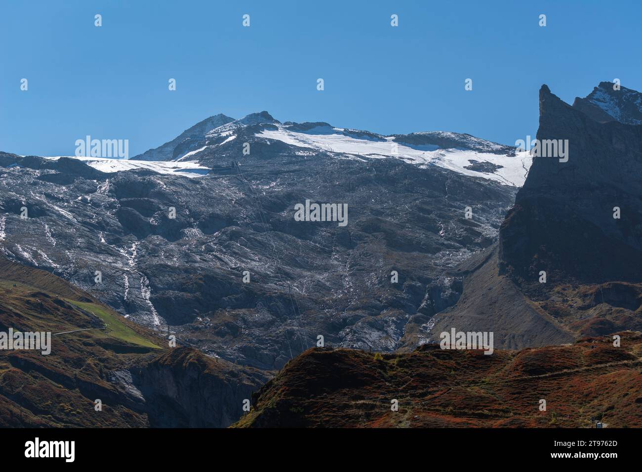 Hintertux Glacier Express, interescale à Sommerbergalm (2,200m) , région de randonnée populaire, Alpes de Zillertal, Tyrol, Autriche, Europe Banque D'Images