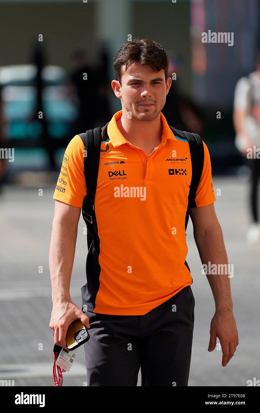 23 novembre 2023, Yas Marina circuit, Abu Dhabi, Formule 1 Etihad Airways Abu Dhabi Grand Prix 2023, dans la photo le pilote mexicain Indy Patricio 'Pato' O'Ward Banque D'Images