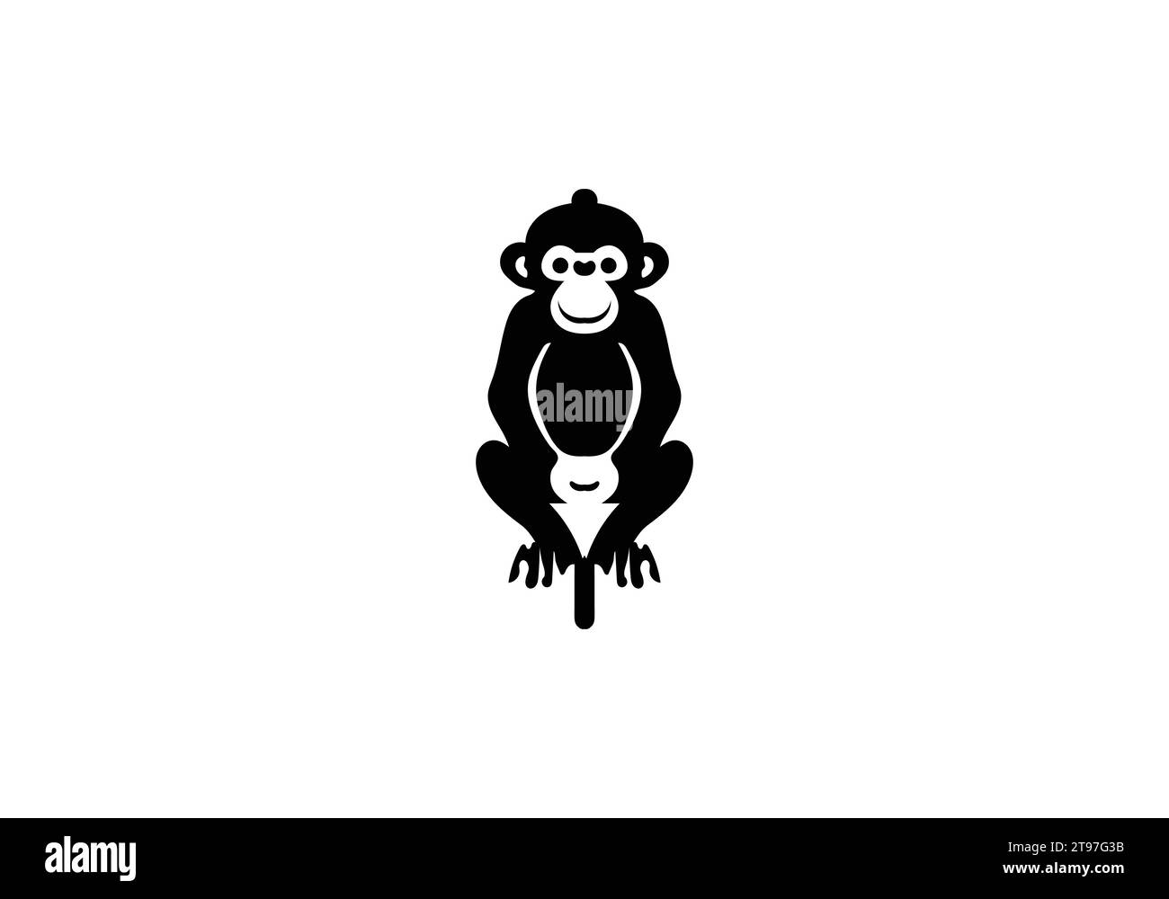 conception d'illustration d'icône de style minimaliste de singe Illustration de Vecteur