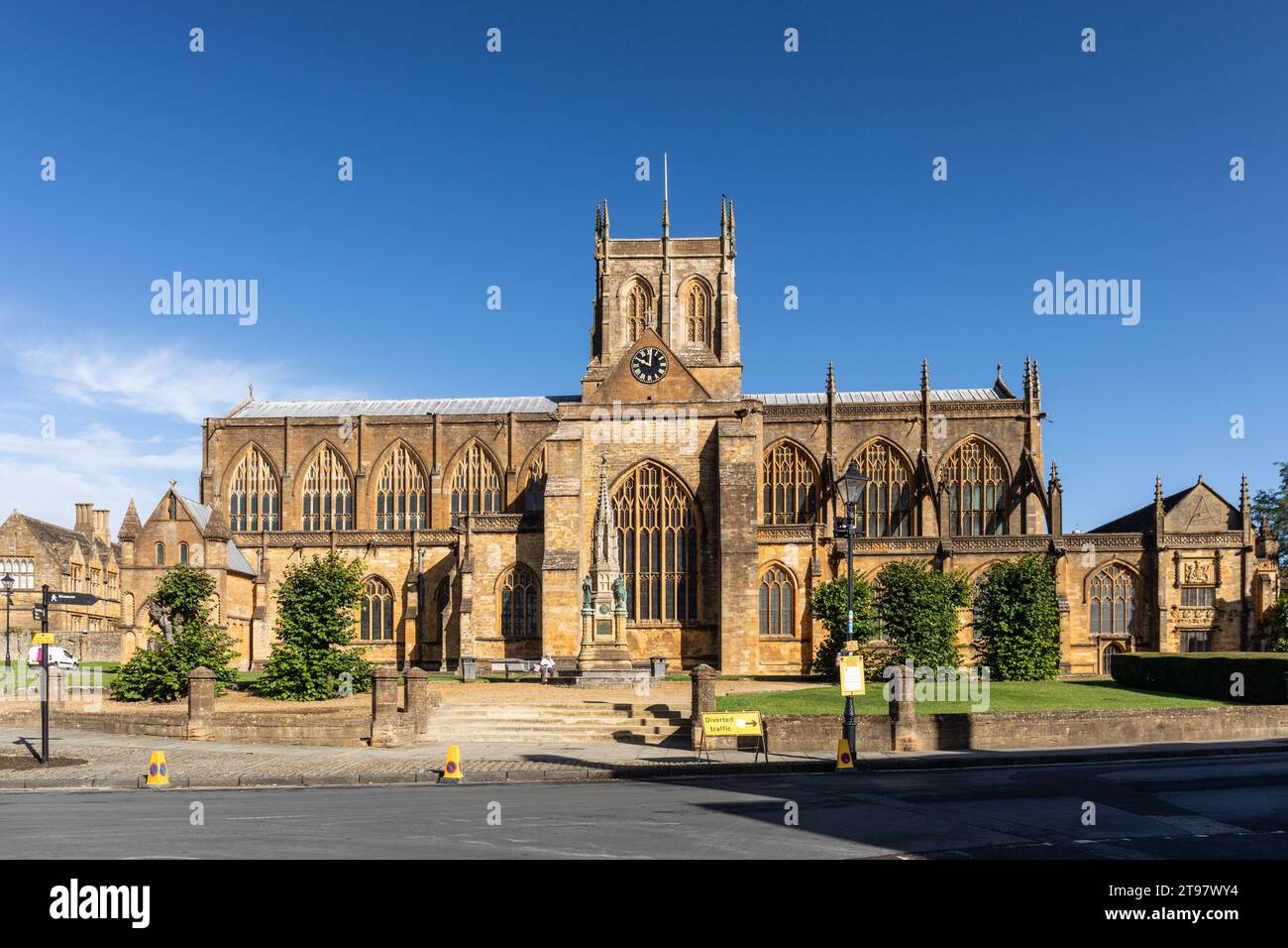 Église paroissiale de l'abbaye de Sherborne. Bâtiment classé Grade I à Sherborne, Dorset, Angleterre, Royaume-Uni Banque D'Images
