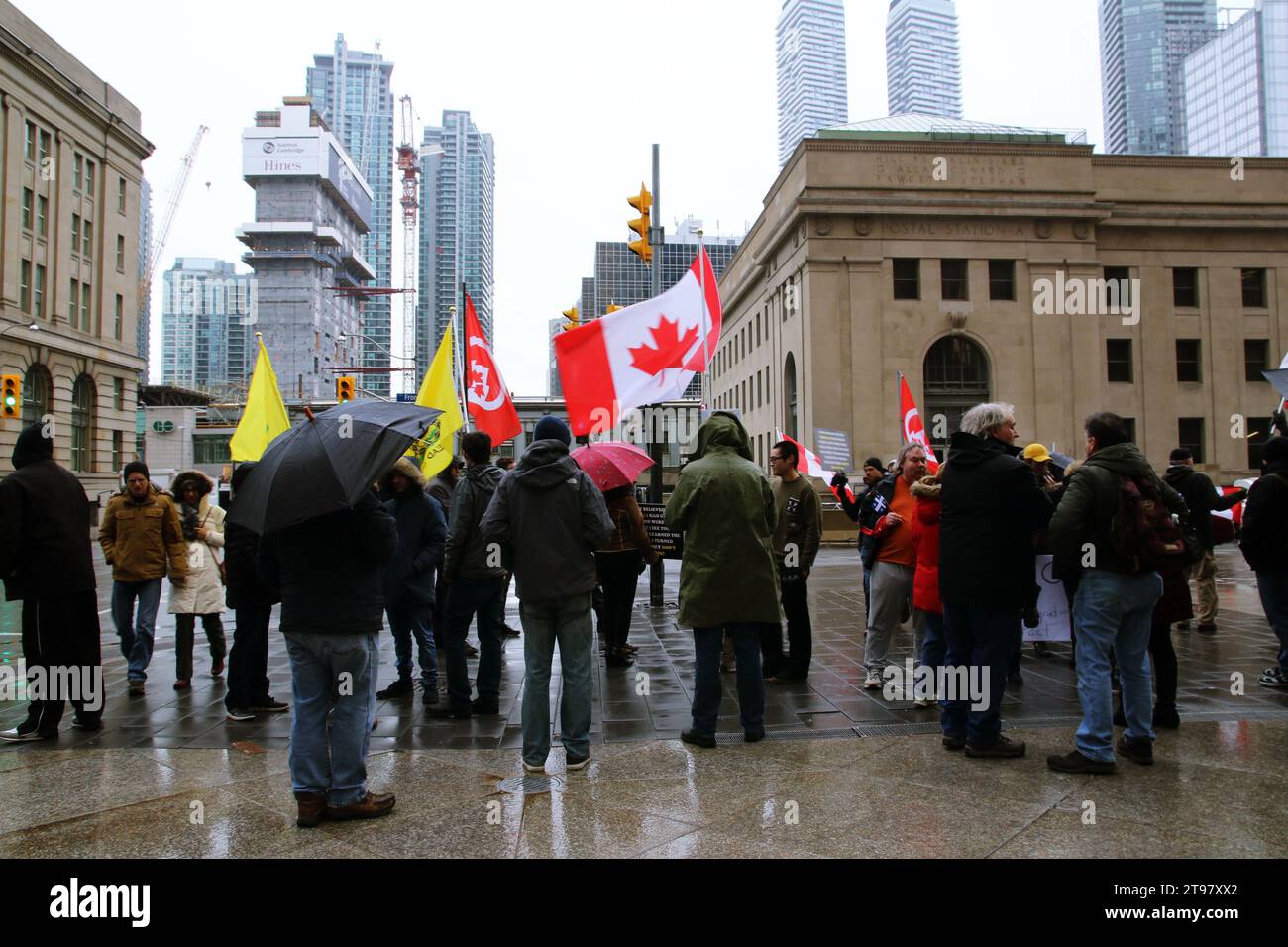 Il s'agissait d'une manifestation de manifestants à Toronto, au Canada. Banque D'Images