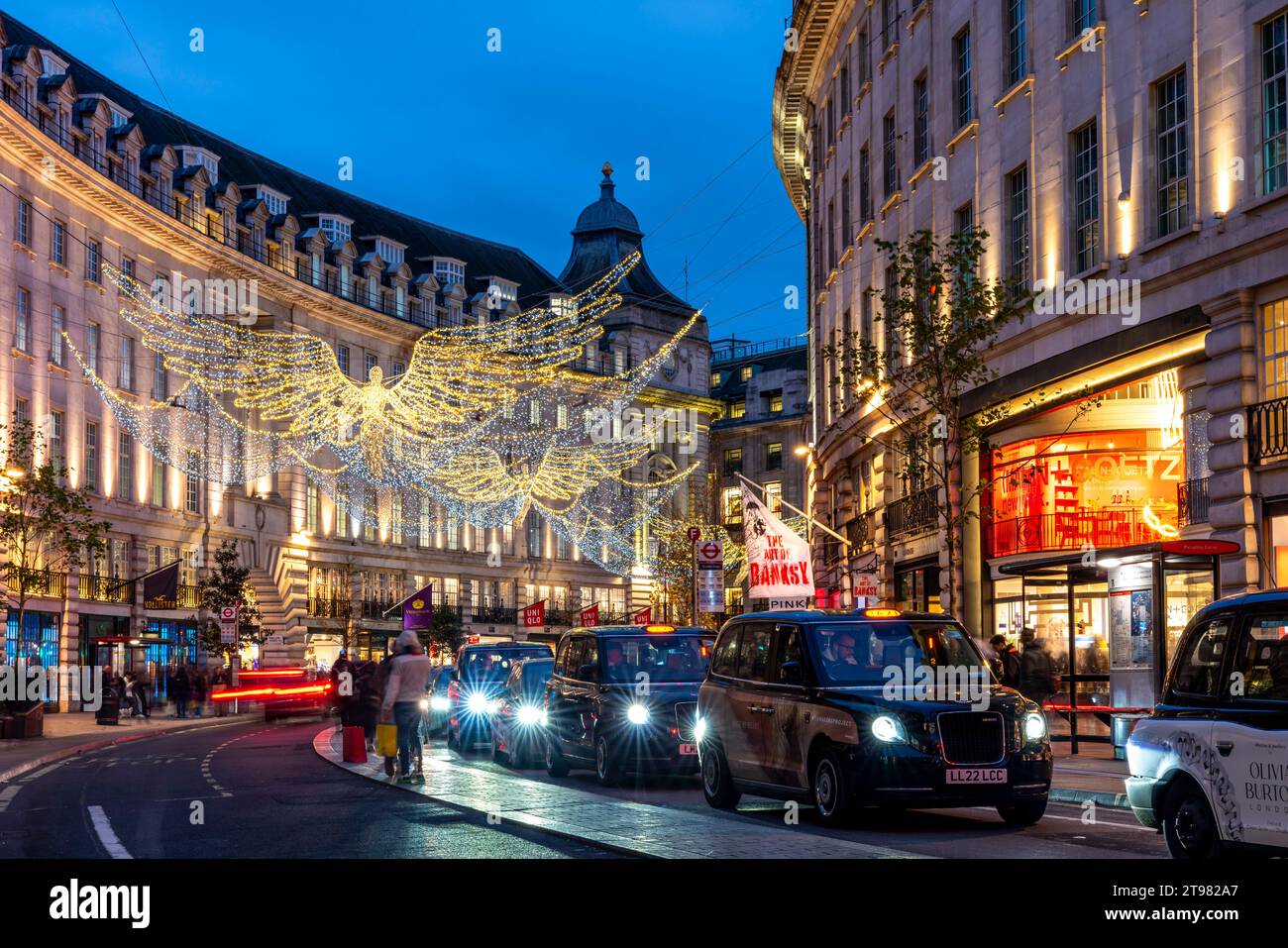 Les Lumières de Noël à Regent Street, Londres, Royaume-Uni Banque D'Images