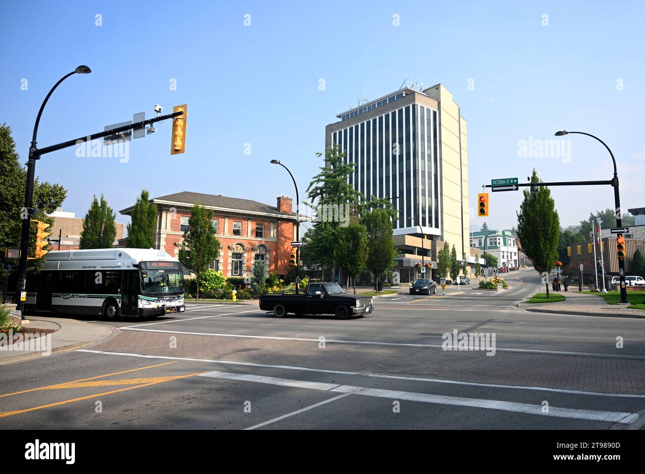 Kamloops, BC, Canada - 15 juillet 2023 : Centre-ville de Kamloops, Canada. Banque D'Images