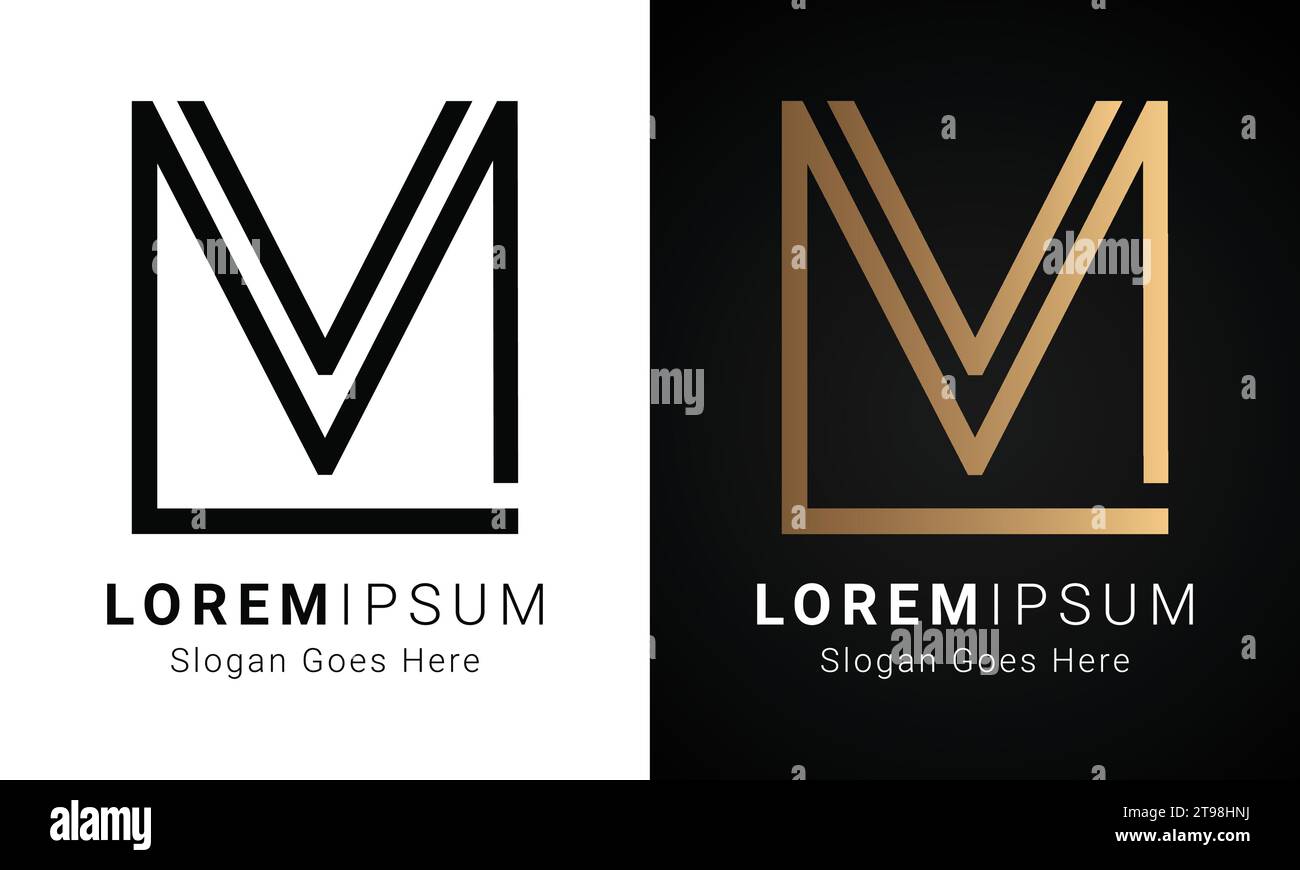 Design de logo de lettre de texte de luxe initial ML ou LM monogramme Illustration de Vecteur