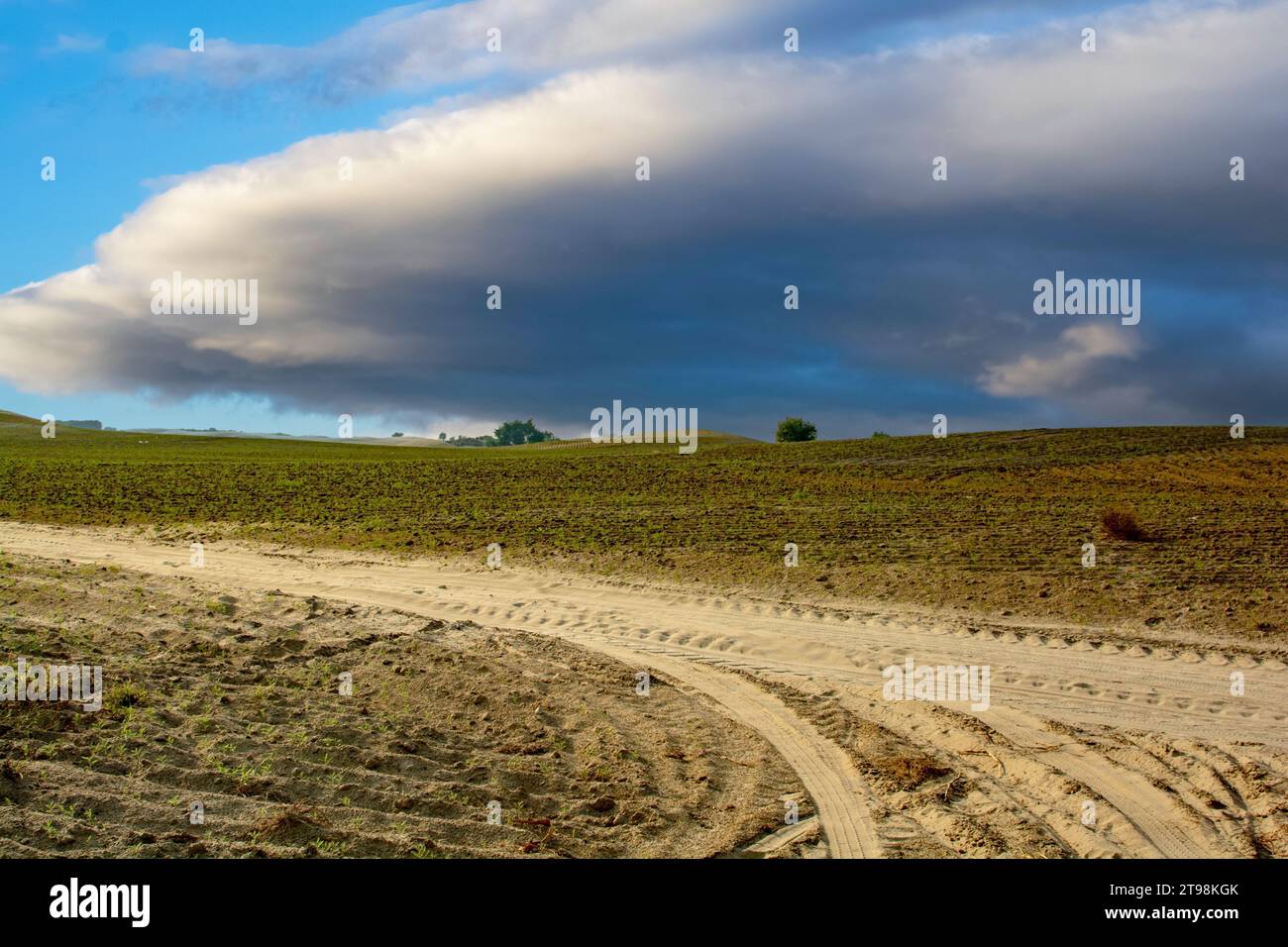 Nuages de tonnerre au-dessus du paysage désertique assoiffé Banque D'Images