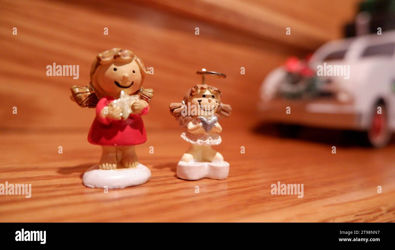 Petites décorations d'ange de Noël Banque D'Images
