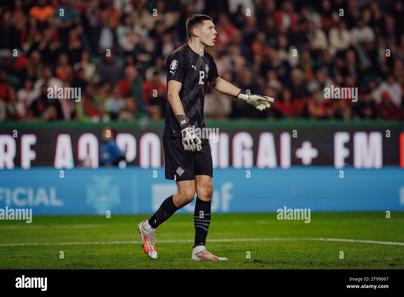 Hakon Valdimarsson lors du match de qualification UEFA Euro 2025 entre