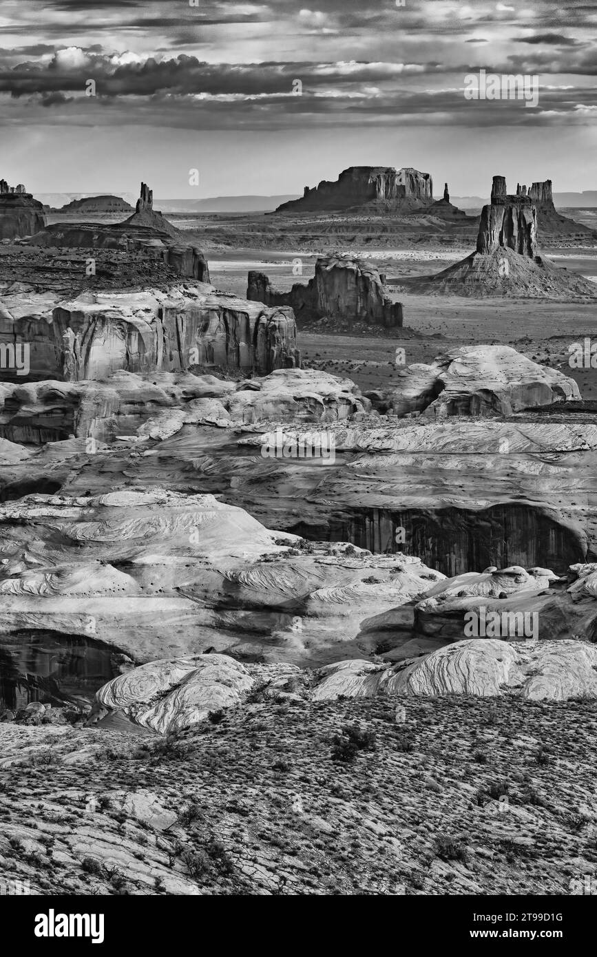 Monument Valley, vue depuis Hunts Mesa Banque D'Images
