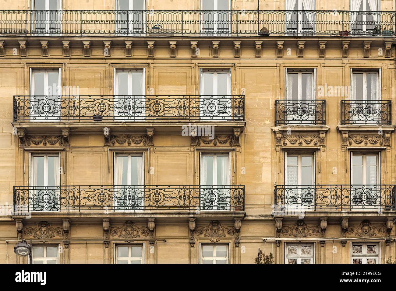 Appartements ornés dans le centre-ville de Paris, France Banque D'Images