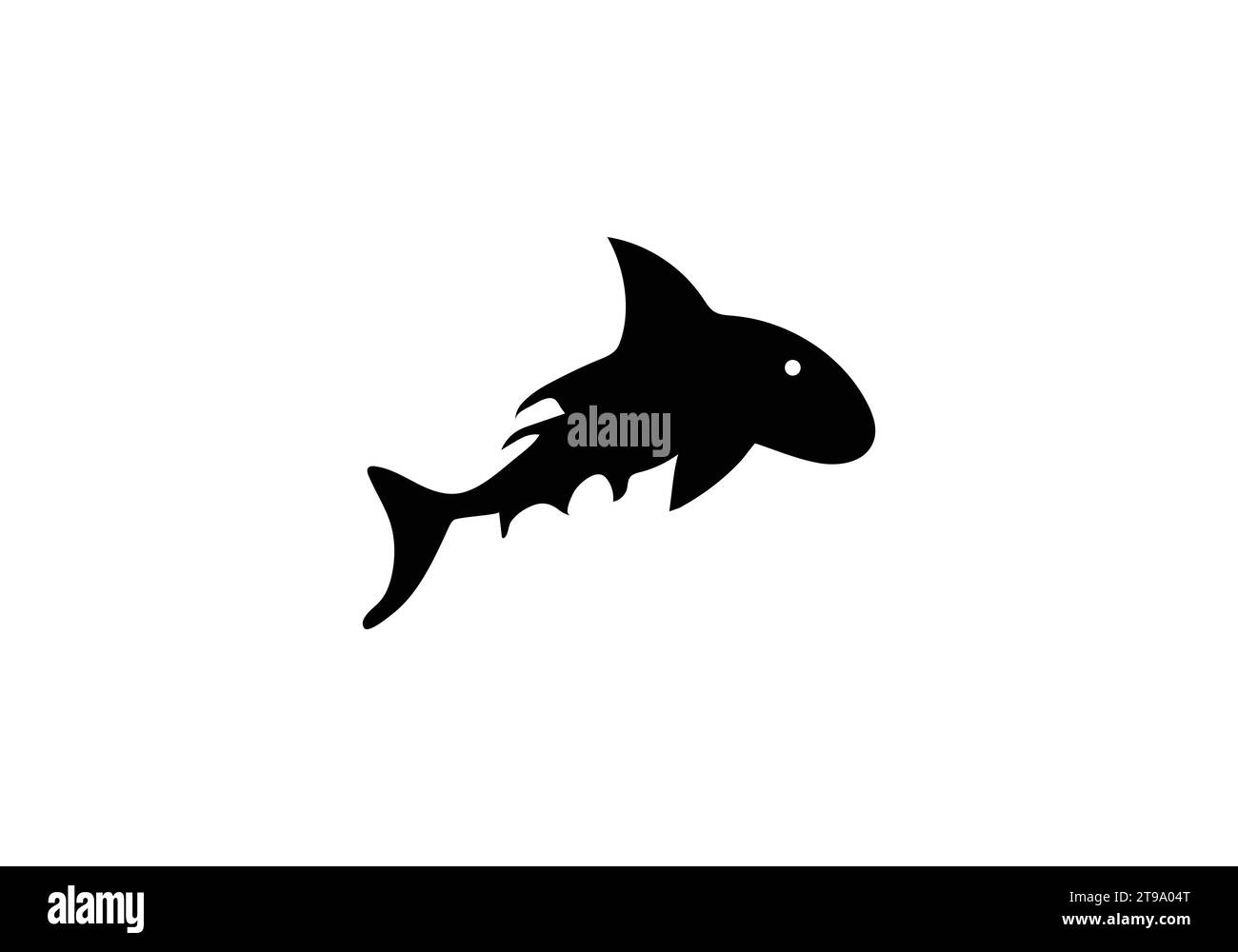 Icône d'illustration de conception de style minimal Bull Shark Illustration de Vecteur